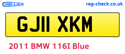 GJ11XKM are the vehicle registration plates.