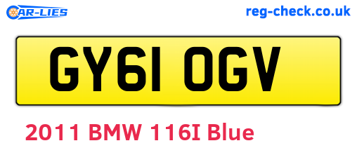 GY61OGV are the vehicle registration plates.