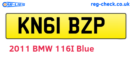 KN61BZP are the vehicle registration plates.
