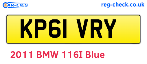 KP61VRY are the vehicle registration plates.