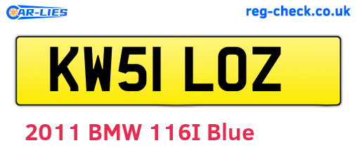 KW51LOZ are the vehicle registration plates.