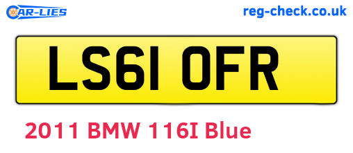 LS61OFR are the vehicle registration plates.