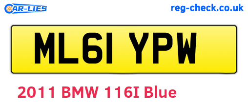 ML61YPW are the vehicle registration plates.