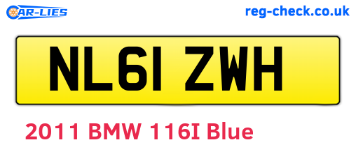 NL61ZWH are the vehicle registration plates.