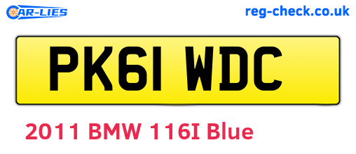 PK61WDC are the vehicle registration plates.