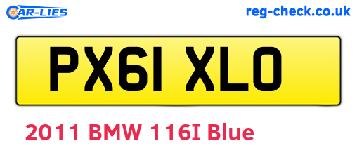 PX61XLO are the vehicle registration plates.
