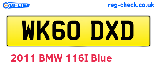 WK60DXD are the vehicle registration plates.