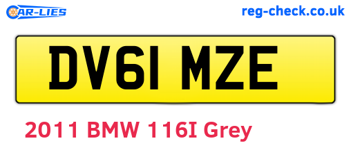 DV61MZE are the vehicle registration plates.