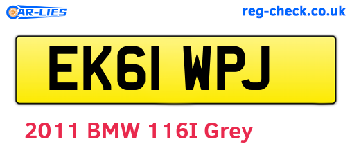 EK61WPJ are the vehicle registration plates.