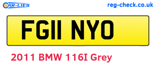 FG11NYO are the vehicle registration plates.