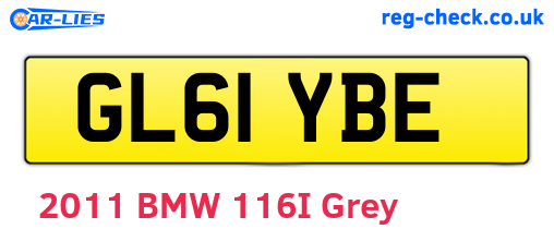 GL61YBE are the vehicle registration plates.