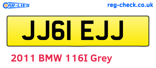 JJ61EJJ are the vehicle registration plates.