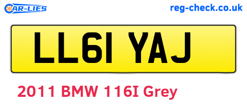 LL61YAJ are the vehicle registration plates.