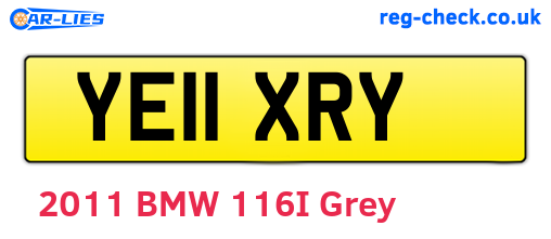 YE11XRY are the vehicle registration plates.