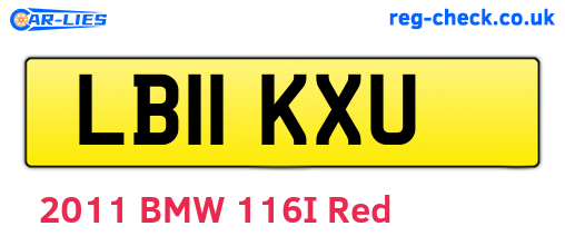 LB11KXU are the vehicle registration plates.