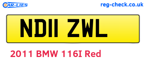 ND11ZWL are the vehicle registration plates.