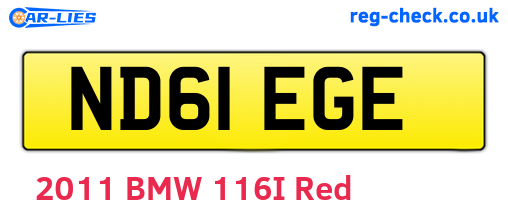 ND61EGE are the vehicle registration plates.