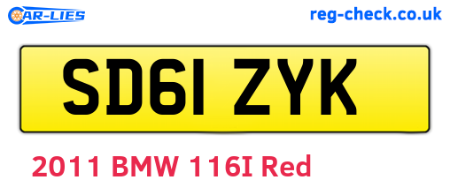 SD61ZYK are the vehicle registration plates.