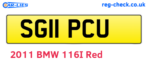SG11PCU are the vehicle registration plates.
