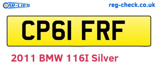 CP61FRF are the vehicle registration plates.