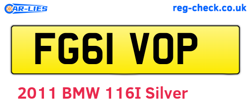 FG61VOP are the vehicle registration plates.