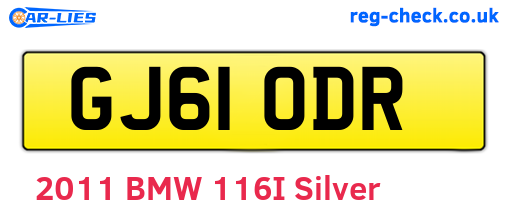 GJ61ODR are the vehicle registration plates.