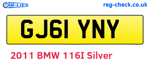 GJ61YNY are the vehicle registration plates.