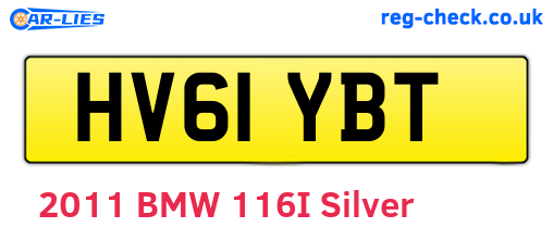 HV61YBT are the vehicle registration plates.