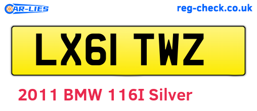 LX61TWZ are the vehicle registration plates.
