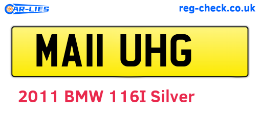 MA11UHG are the vehicle registration plates.