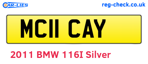 MC11CAY are the vehicle registration plates.