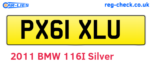 PX61XLU are the vehicle registration plates.