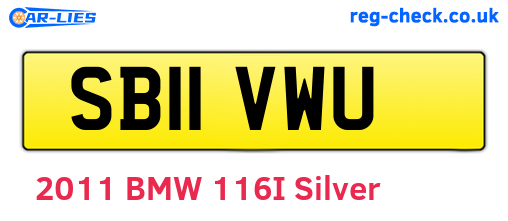 SB11VWU are the vehicle registration plates.
