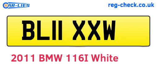 BL11XXW are the vehicle registration plates.
