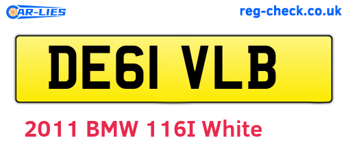 DE61VLB are the vehicle registration plates.