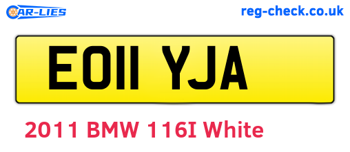 EO11YJA are the vehicle registration plates.