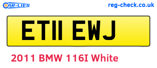 ET11EWJ are the vehicle registration plates.
