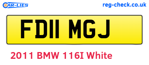 FD11MGJ are the vehicle registration plates.