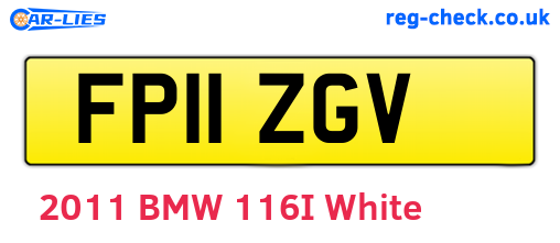 FP11ZGV are the vehicle registration plates.