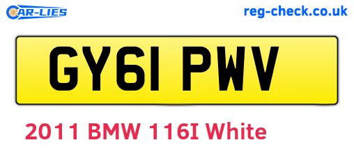 GY61PWV are the vehicle registration plates.