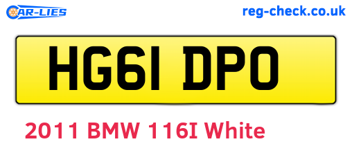 HG61DPO are the vehicle registration plates.