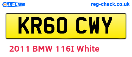 KR60CWY are the vehicle registration plates.