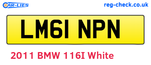 LM61NPN are the vehicle registration plates.