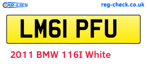 LM61PFU are the vehicle registration plates.