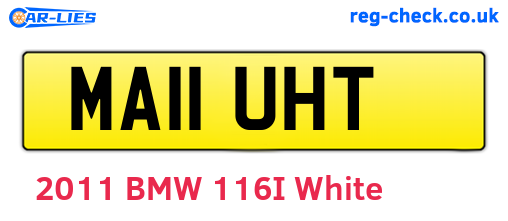 MA11UHT are the vehicle registration plates.