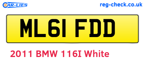 ML61FDD are the vehicle registration plates.