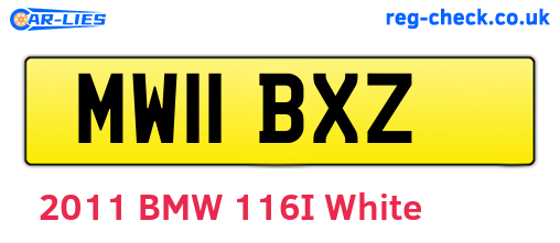 MW11BXZ are the vehicle registration plates.