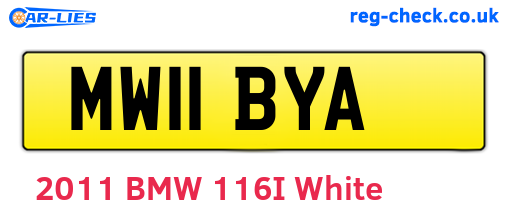 MW11BYA are the vehicle registration plates.