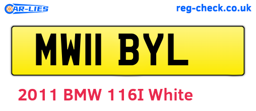 MW11BYL are the vehicle registration plates.