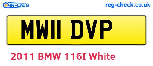 MW11DVP are the vehicle registration plates.